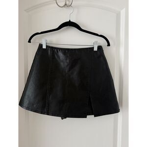 Zara Faux Leather Skort – Black – Size XS – NWT